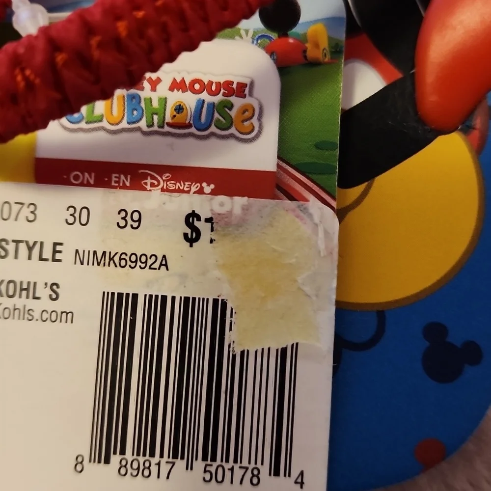 Mickey Mouse Flip Flops Size 9/10
